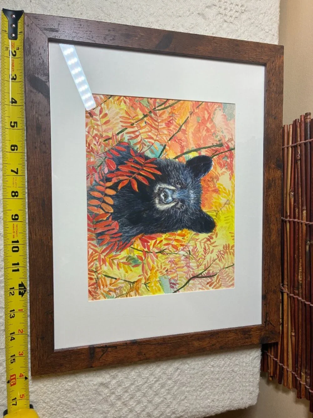 Original Watercolor - Black Bear in Fall Foliage